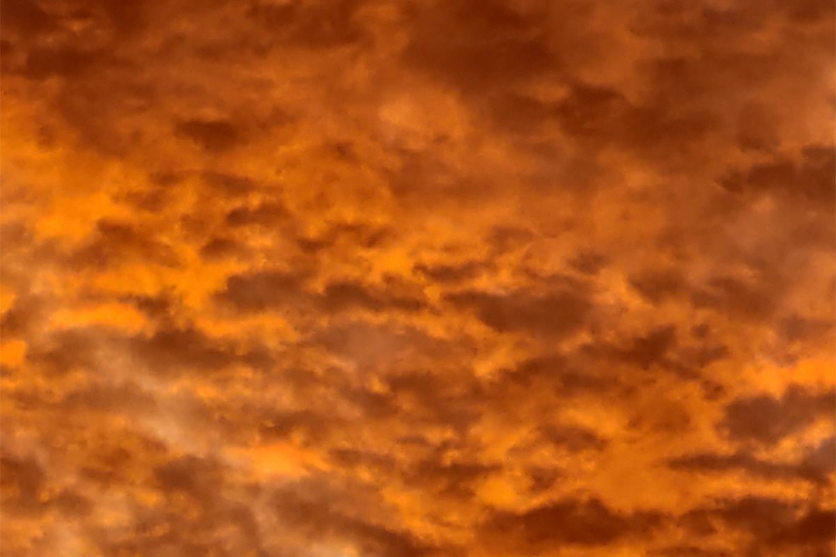 Clouds in warm shades of orange and yellow